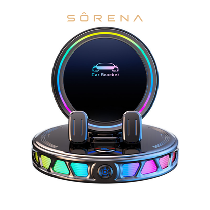 Premium 15W Wireless Car Phone Holder with Auto Clamping, 360° Rotation & Ambient Light