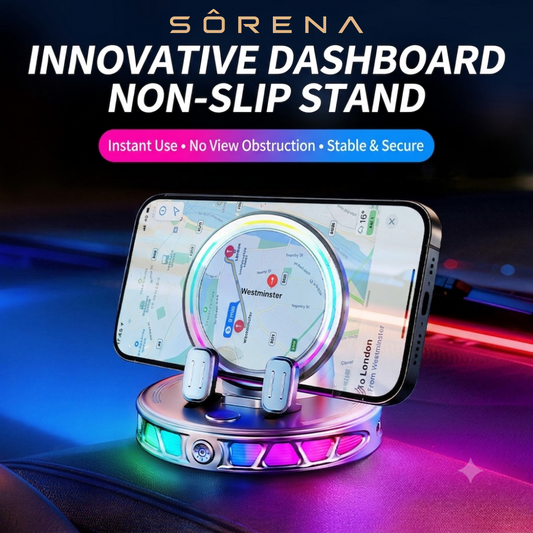 Premium 15W Wireless Car Phone Holder with Auto Clamping, 360° Rotation & Ambient Light